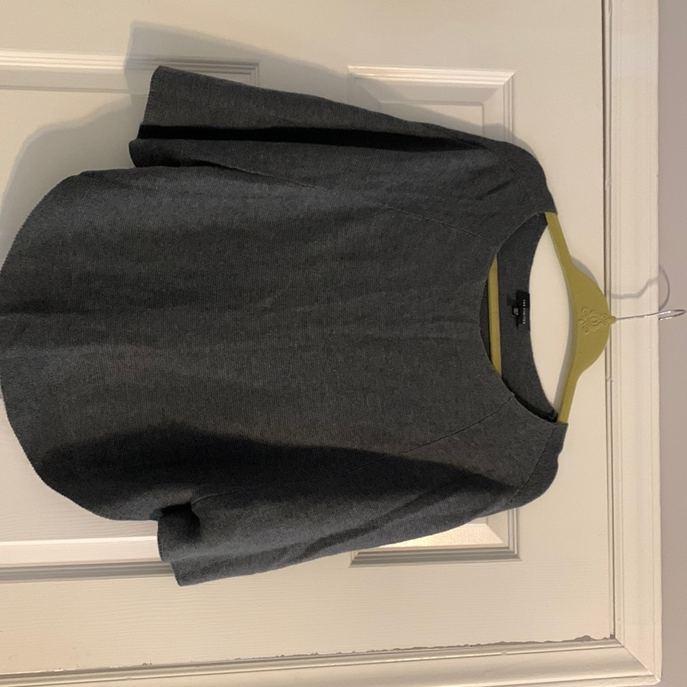 Grey knit poncho
